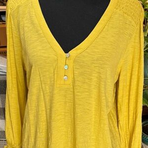 Talbots Mustard Yellow Buttoned Blouse
